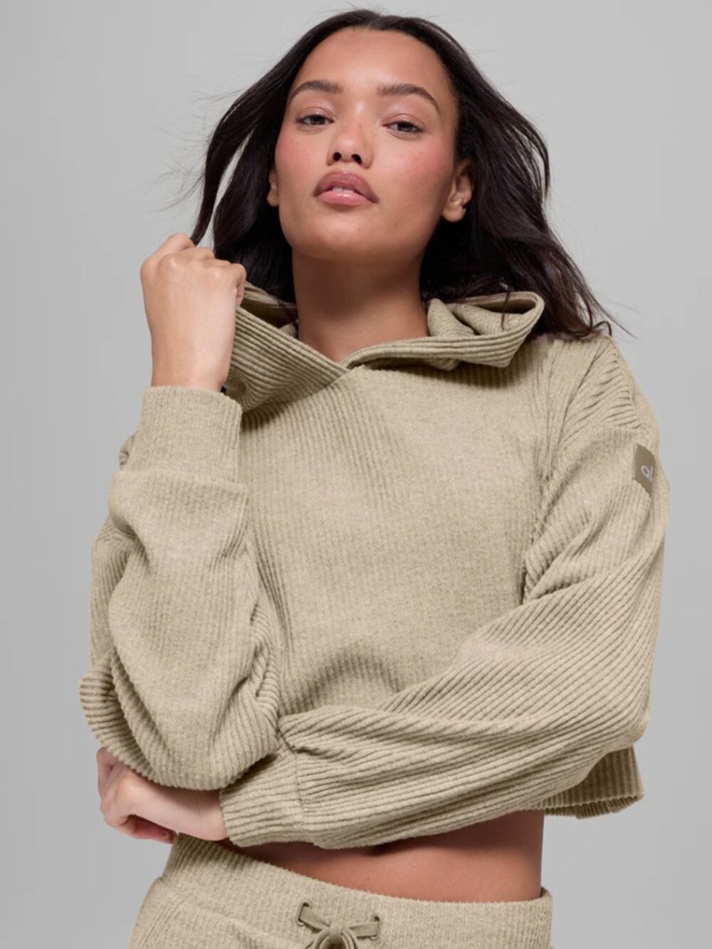 Alo Yoga Muse Hoodie in Gravel Heather Size M